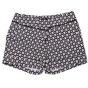 Avenue Black and Pink High Waist Patterned Shorts